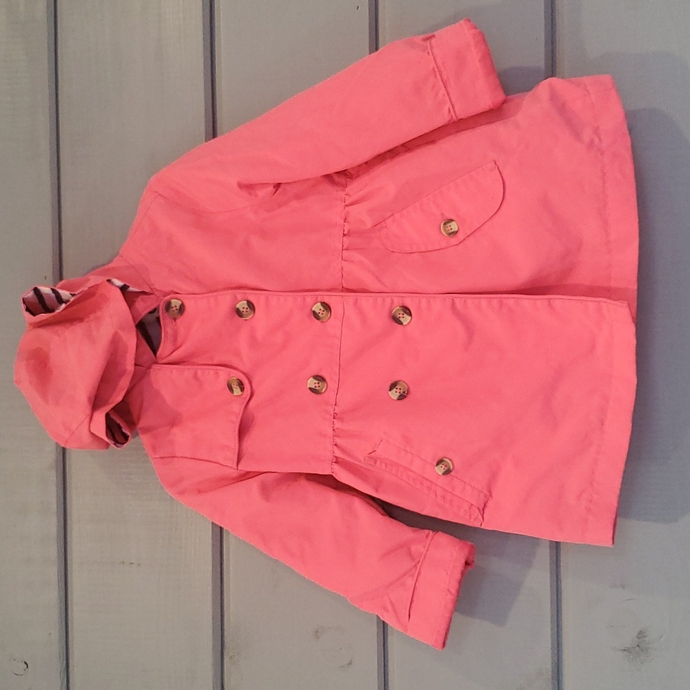 Oshkosh B'gosh Girls Bubble Gum Pink Pea Coat Lightweight Jacket 5/6